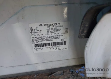 2018 Ford Edge Se из США, поврежденный, VIN 2FMPK3G97JBC46084